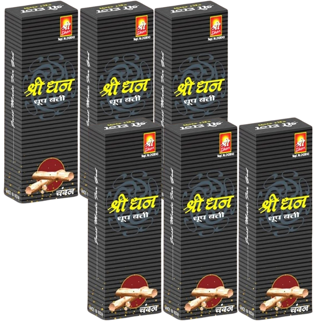 Shreedhan Chandan Dhoop Sticks agarbatti Pack of 6 ,Each 50 gm